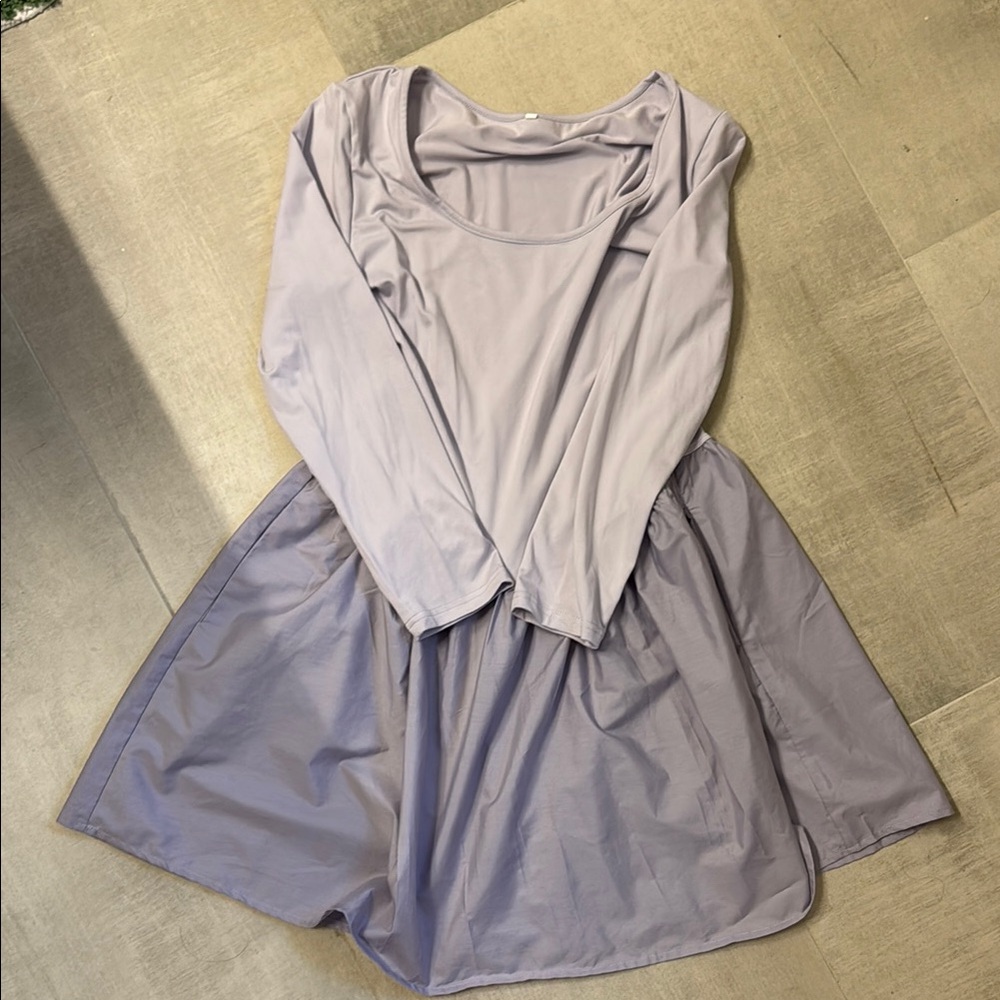 Elegant Lavender Long Sleeve Dress